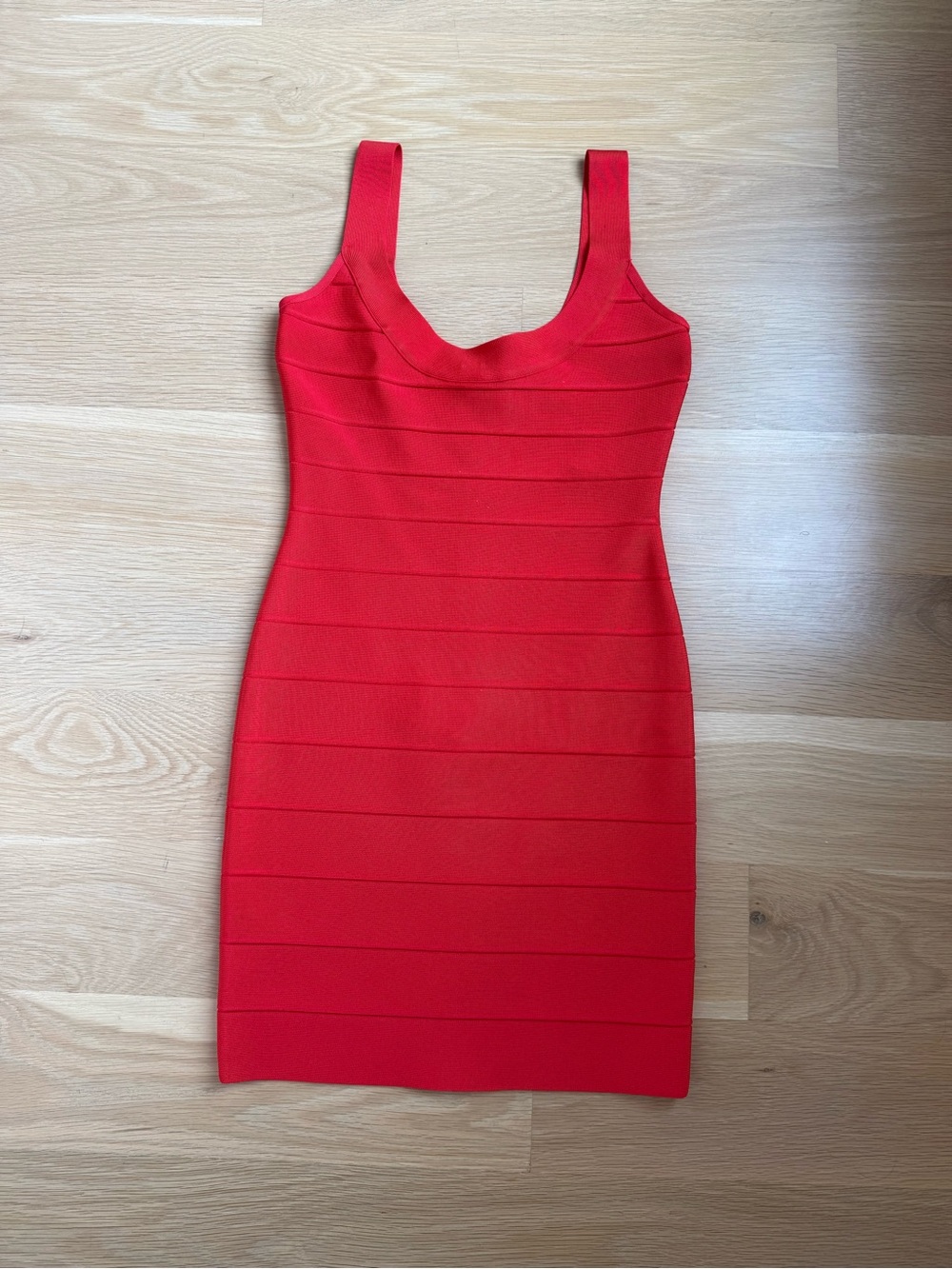 Herve Leger Red Bandage Mini Dress - Scoop Neck